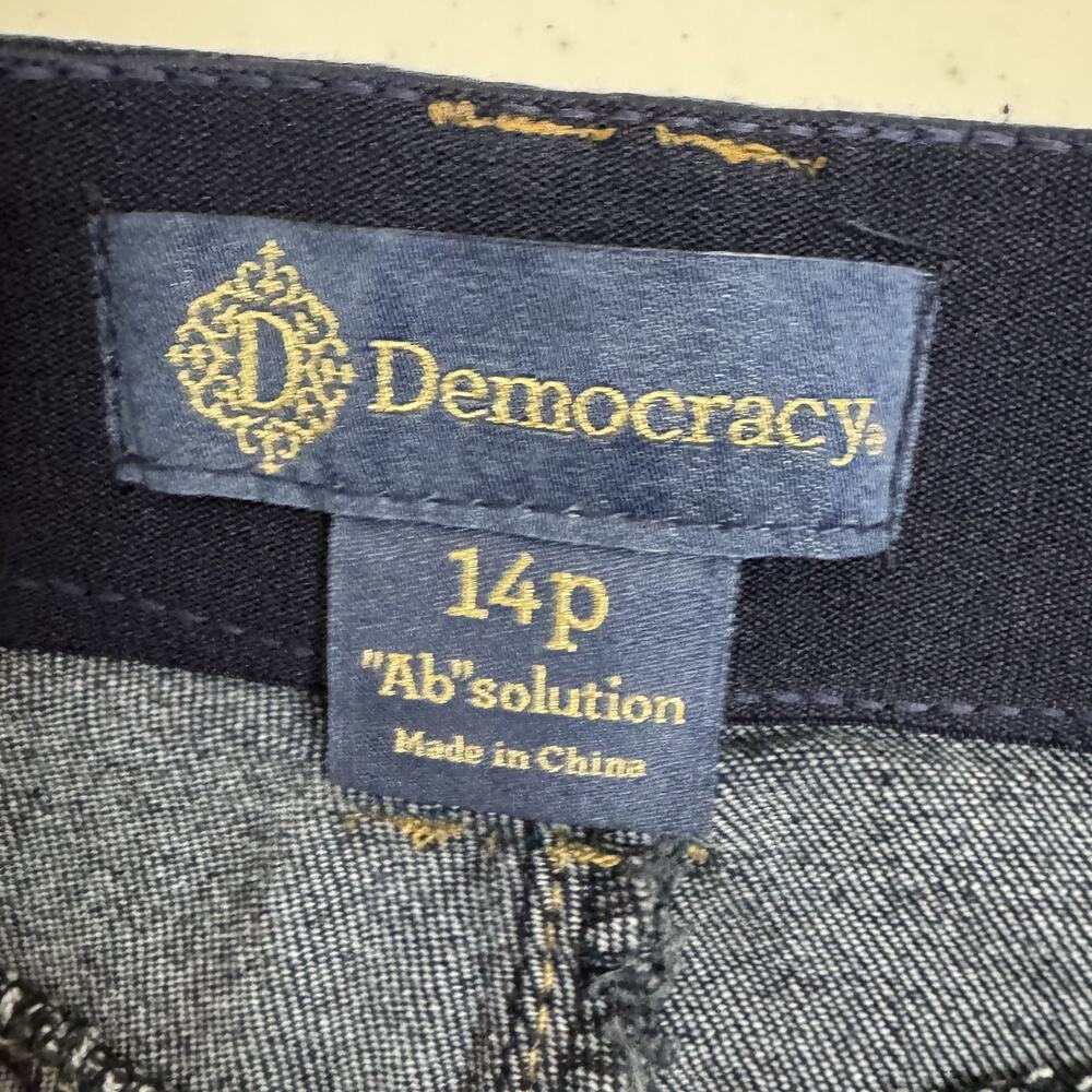 Democracy Absolution Bootcut Jeans Womens 14P (34x28) Dark Wash Elastic Waist - Picture 6 of 12